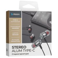Проводные наушники Deppa Alum Pro Type-C  серый 2023