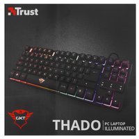 Klaviatura  simli Trust GXT 833 Thado rangi qora