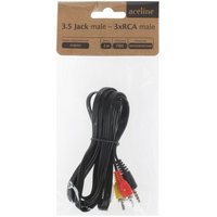 Кабель   Aceline jack 3.5 мм - 3RCA черный
