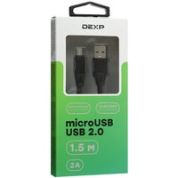 Кабель DEXP micro USB-B - USB Type-A черный 1.5 м