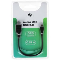 Кабель DEXP micro USB-B - USB Type-A черный 0.15 м