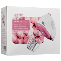 Миксер Aceline HM-300 бежево-розовый [300Вт, ручной, скоростей: 7, пластик, насадки: крюки, венчики]