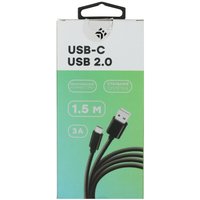 Кабель DEXP USB Type-C - USB Type-A черный 1.5 м