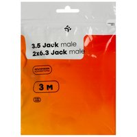 Кабель   DEXP jack 3.5 мм - jack 6.3 мм х2 шт. черный