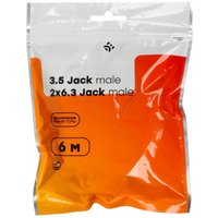 Кабель   DEXP jack 3.5 мм - jack 6.3 мм х2 шт. черный