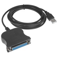 Кабель DEXP LPT DB25F - USB Type-A черный 1.8 м