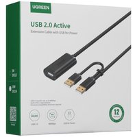 Кабель Ugreen USB Type-A х2 - USB Type-A черный 10 м