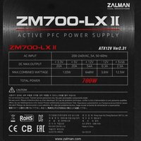 Блок питания ZALMAN ZM700-LXII [ZM700-LXII] черный
