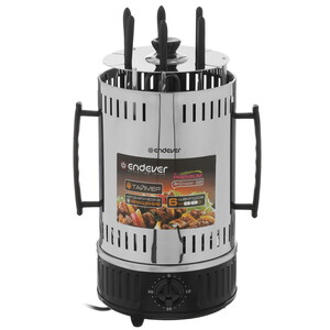 Изображение товара Электрошашлычница Endever Grillmaster 295 Серебристый с автоматическим вращением