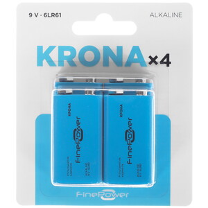 Изображение товара Батарейка FinePower крона 6LR61 9 В 4 шт в блистере