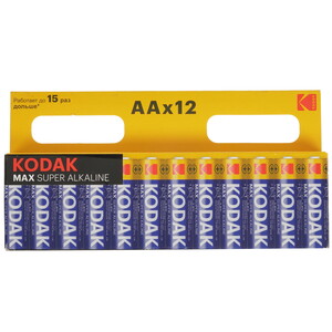 Изображение товара Емкая батарейка Kodak MAX AA (12 шт) - щелочная LR6 1. 5В