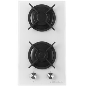 Изображение товара Газовая варочная поверхность HOMSair HGG321WH белая с 2 конфорками и электроподжигом