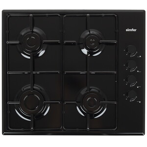 Изображение товара Газовая варочная поверхность Simfer H60Q40B411 4 конфорки черный дизайн