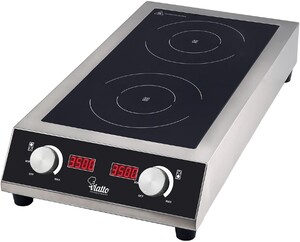 Изображение товара Индукционная электрическая плита KADA PE-10 компактная 2 конфорки серебристая