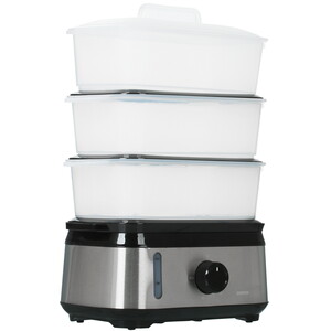 Изображение товара Пароварка Centek CT-1458 серебристо-черная, мощность 1050 Вт, 9 л