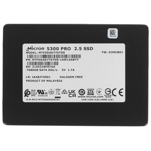 7680ГБСерверныйSSDCrucialMicron5300PRO[MTFDDAK7T6TDS-1AW1ZABYY]