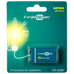 Изображение товара Батарейка FinePower крона (6LR61/6F22/CR-9V)