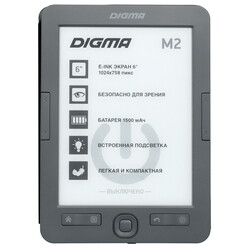Изображение товара 6" Электронная книга Digma M2 серый + чехол