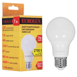 Изображение товара Лампа светодиодная Eurolux LL-E-A60-7W-230-2.7K-E27