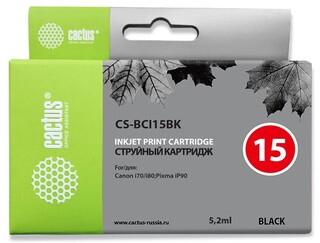 Изображение товара Картридж Cactus CS-BCI15BK черный