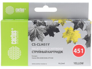 Изображение товара Картридж Cactus CS-CLI451Y желтый