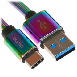 Изображение товара Кабель QUMO USB Type-C - USB Type-A разноцветный 1 м