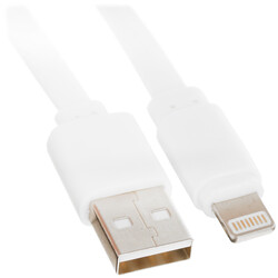 Изображение товара Кабель плоский FinePower Lightning 8-pin - USB 2.0 Type-A белый 1 м
