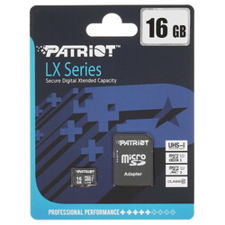 Изображение товара Карта памяти Patriot LX microSDHC 16 ГБ [PSF16GMCSDHC10]