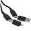 Кабель GAL Lightning 8-pin, USB Type-C - USB Type-A, USB Type-C черный 1 м