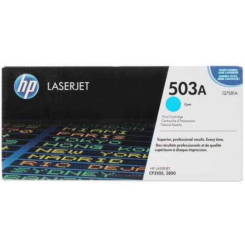Картридж лазерный HP 503A (Q7581A) голубой, с чипом
