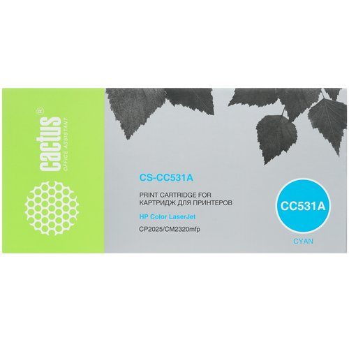Картридж лазерный Cactus CS-CC531A голубой, с чипом