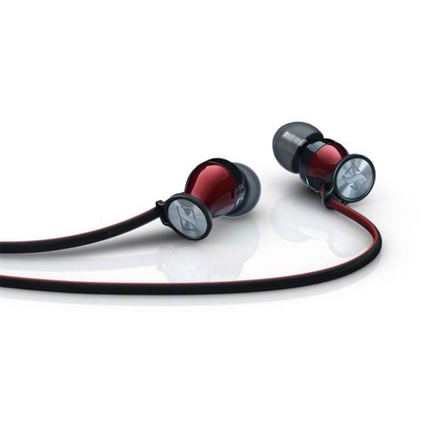 Проводная гарнитура Sennheiser MOMENTUM M2 IEI [внутриканальные, закрытые, 15 Гц - 22000 Гц, микр., регулятор громкости, кабель - 1.3 м, красный/сереб