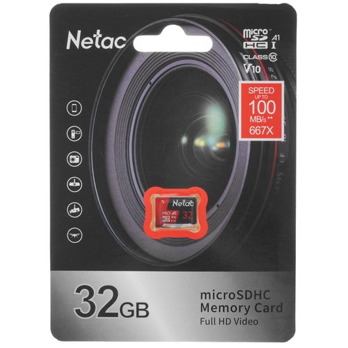 Карта памяти Netac P500 Extreme Pro microSDHC 32 ГБ [NT02P500PRO-032G-S]