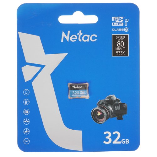 Карта памяти Netac microSDHC 32 ГБ [NT02P500STN-032G-S]