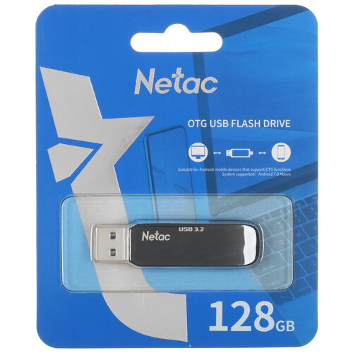 Память OTG USB Flash 128 ГБ Netac US11 [NT03US11C-128G-32BK]