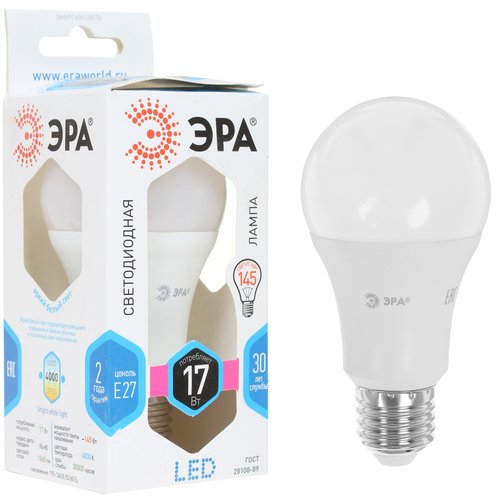 Лампа светодиодная ЭРА LED smd A60-17w-840-E27
