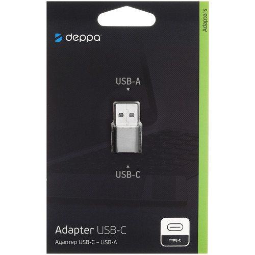 Купить Переходник Deppa USB Type-A - USB Type-C серый в интернет ...