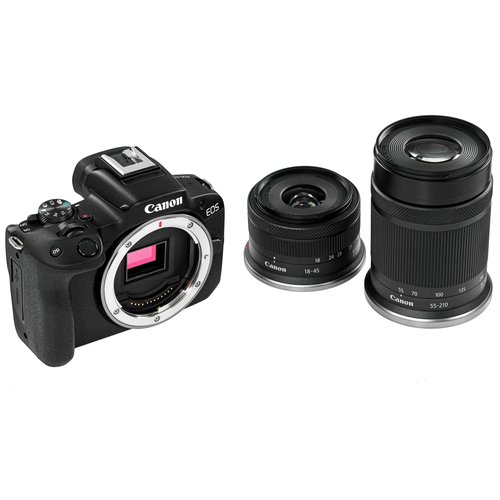 Беззеркальный фотоаппарат Canon EOS R50 Kit 18-45 + 55-210 RF черный