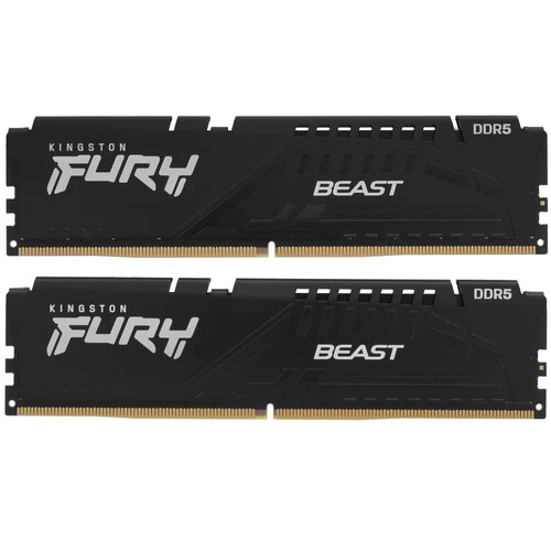Оперативная память Kingston Fury Beast, DDR5, 64GB (2x32GB), 5600 MHz, CL40, с радиатором, чёрный