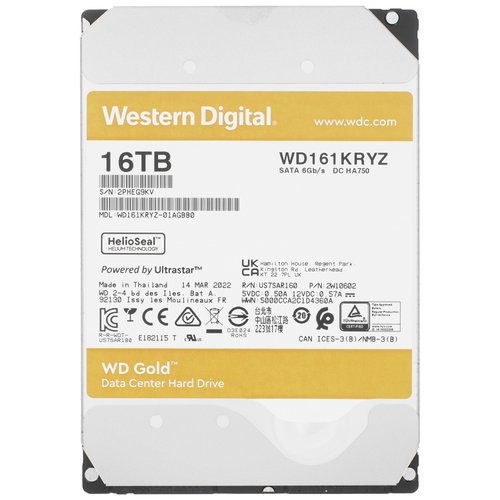 16 ТБ Жесткий диск WD Gold [WD161KRYZ]