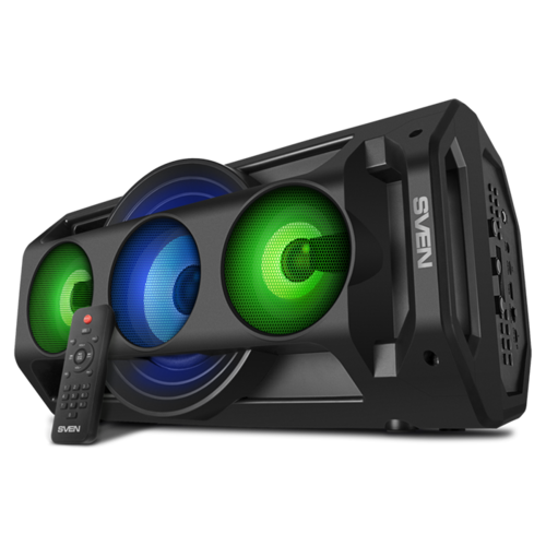Купить Колонка портативная SVEN PS-680, черный, акустическая система 2.0, мощность 2x32.5 Вт (RMS), Bluetooth, FM, USB, microSD, LED-дисплей в интернет-магазине DNS. Характеристики, цена  | 5368526.