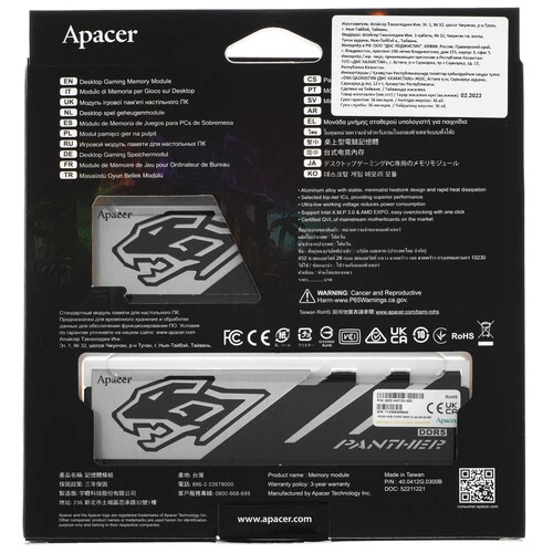 Оперативная память Apacer Panther RGB, DDR5, 32GB (2x16GB), 5600 MHz, CL40, с радиатором, RGB, фото4