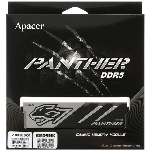 Оперативная память Apacer Panther, DDR5, 32GB (2x16GB), 5600 MHz, CL40, с радиатором, фото4