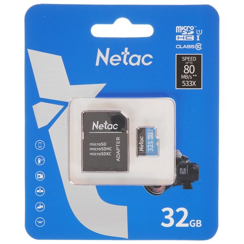 Карта памяти Netac microSDHC 32 ГБ [NT02P500STN-032G-R]