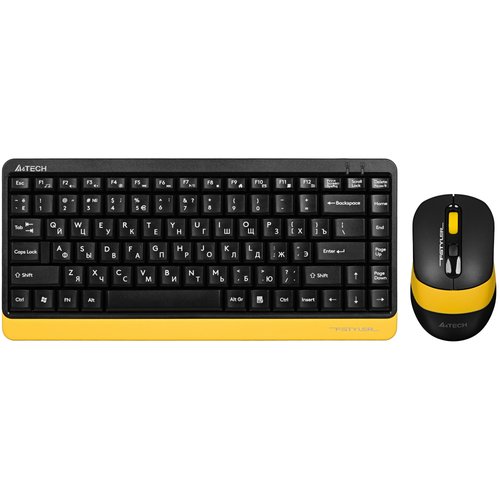 Клавиатура+мышь беспроводная   A4Tech Fstyler FG1110 желтый