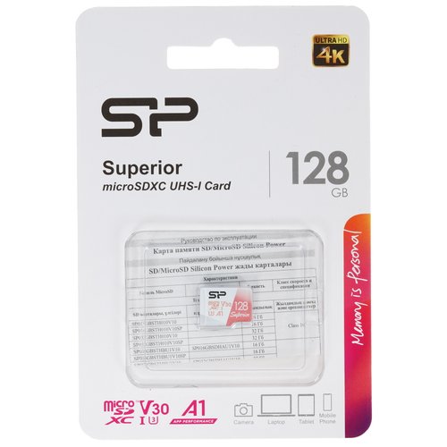 Карта памяти Silicon Power Superior microSDXC 128 ГБ [SP128GBSTXDV3V20]