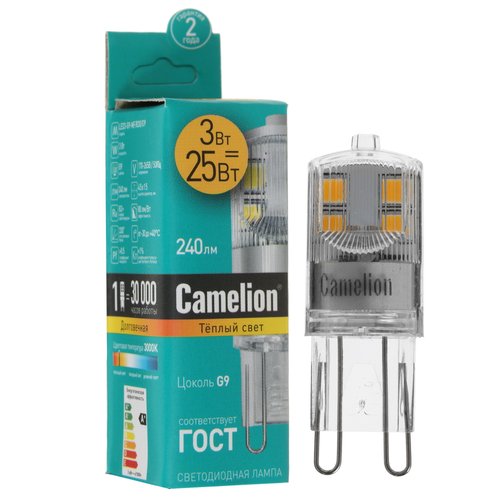 Лампа светодиодная Camelion LED G9/NF/3w/830/220v