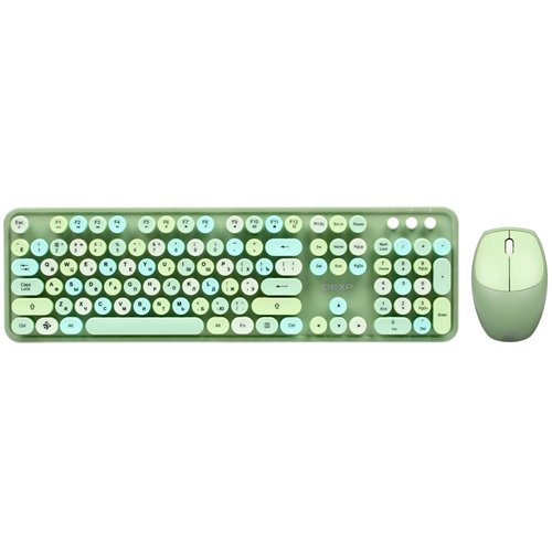Keyboard and mouse Wireless   DEXP Green Candy green