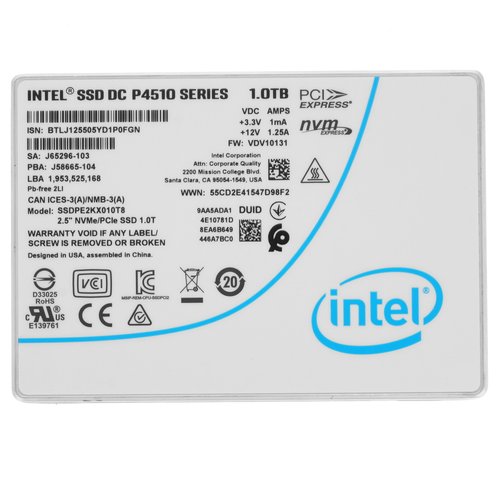 1024 ГБ Серверный SSD Intel DC P4510 Series [SSDPE2KX010T801]