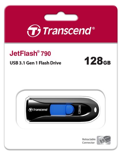 Память USB Flash 128 ГБ Transcend JetFlash 790K [TS128GJF790K]